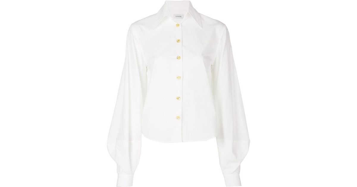 white balloon sleeve shirt
