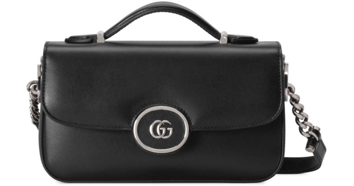 Gucci Small Petite GG Shoulder Bag in Black | Lyst