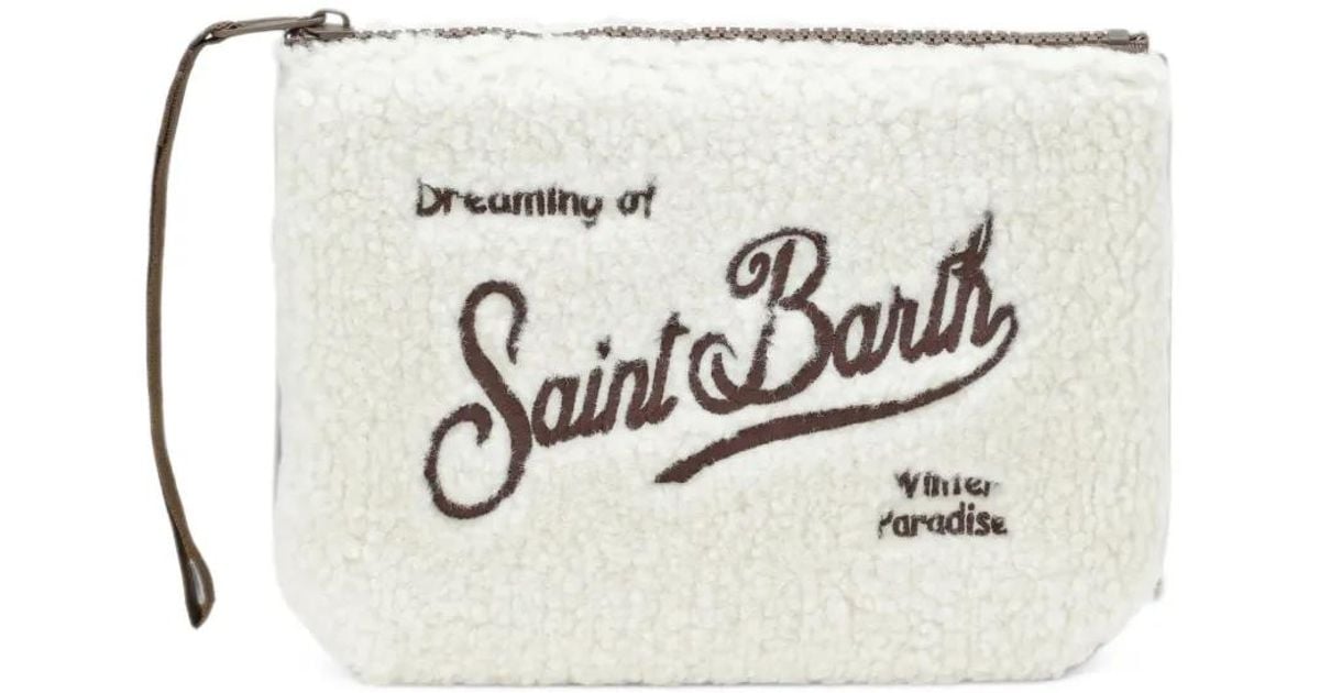 MC2 Saint Barth Logo-Embroidered Clutch Bag in White | Lyst UK