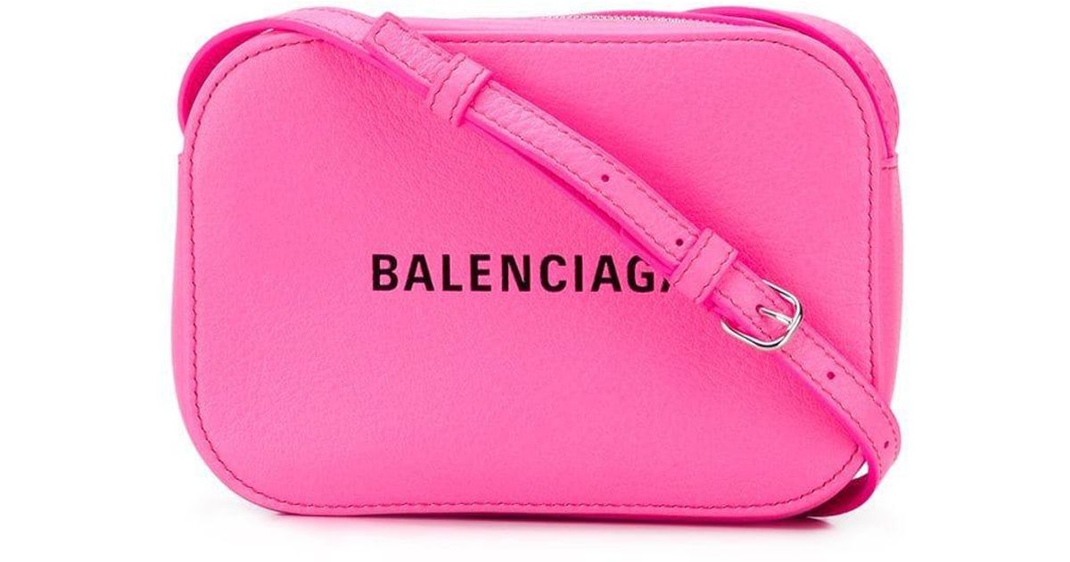 pink balenciaga camera bag