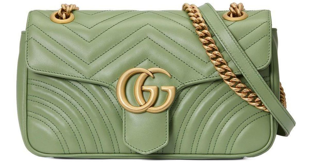 Gucci GG Marmont Matelasse Super Mini Emerald Green in Calfskin with Brass  - US