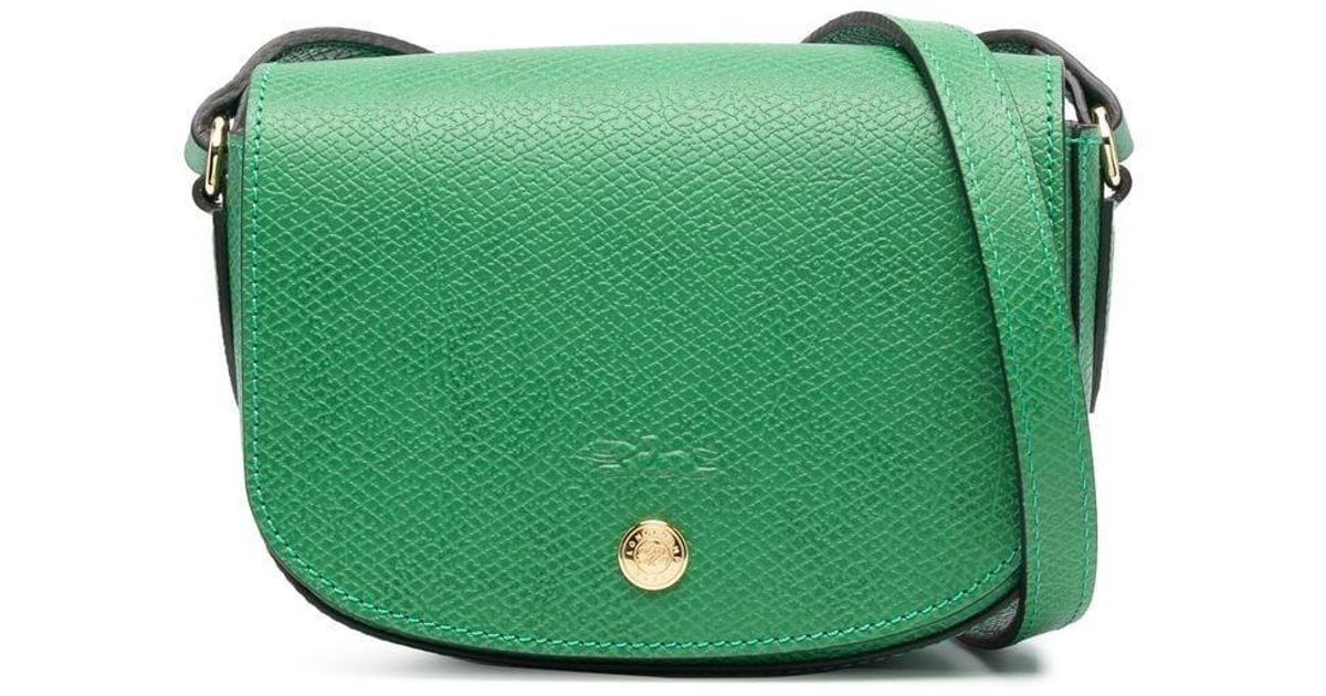 Longchamp Logoembossed Leather Crossbody Bag in Green Lyst