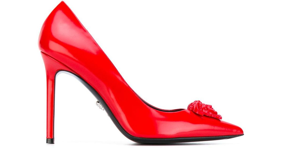 red versace heels