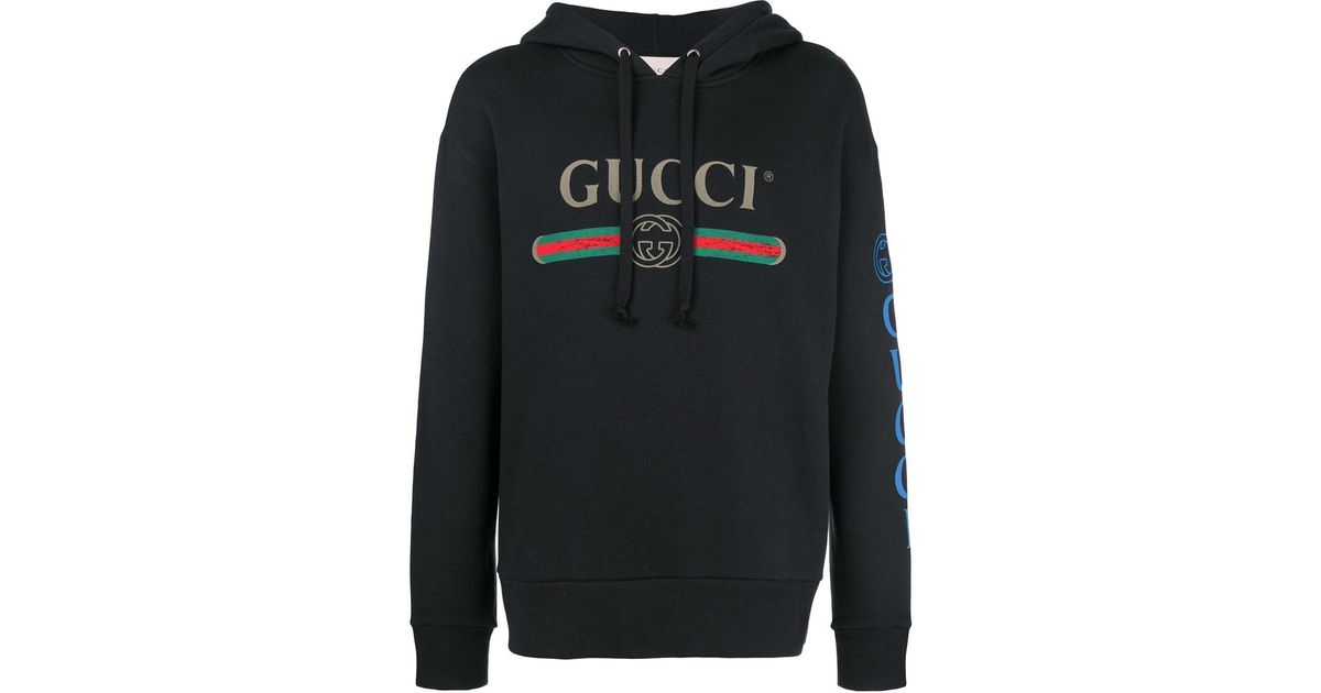 Sudadera con capucha Gucci de Algodón de color Negro para hombre | Lyst
