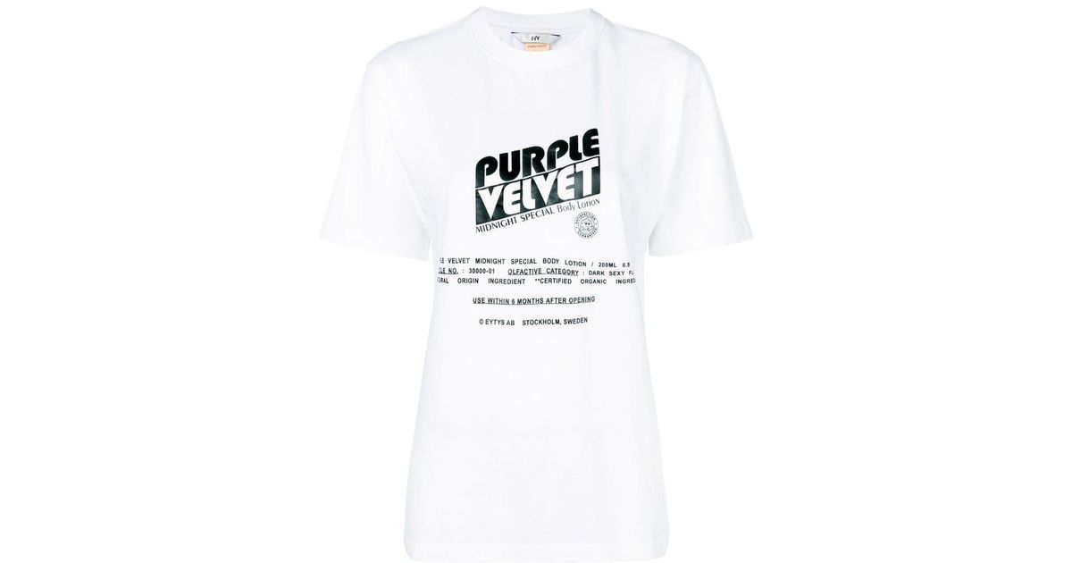 Eytys Purple Velvet T-shirt in White - Lyst