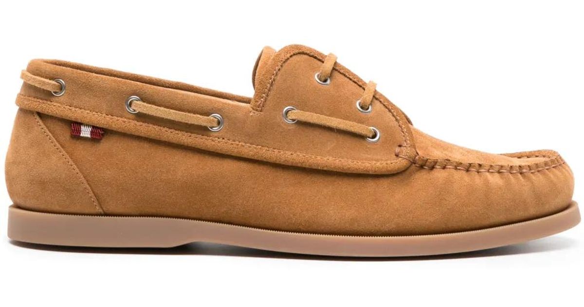Bally Lace-Up Suede Loafers in Brown for Men | Lyst display picture 1