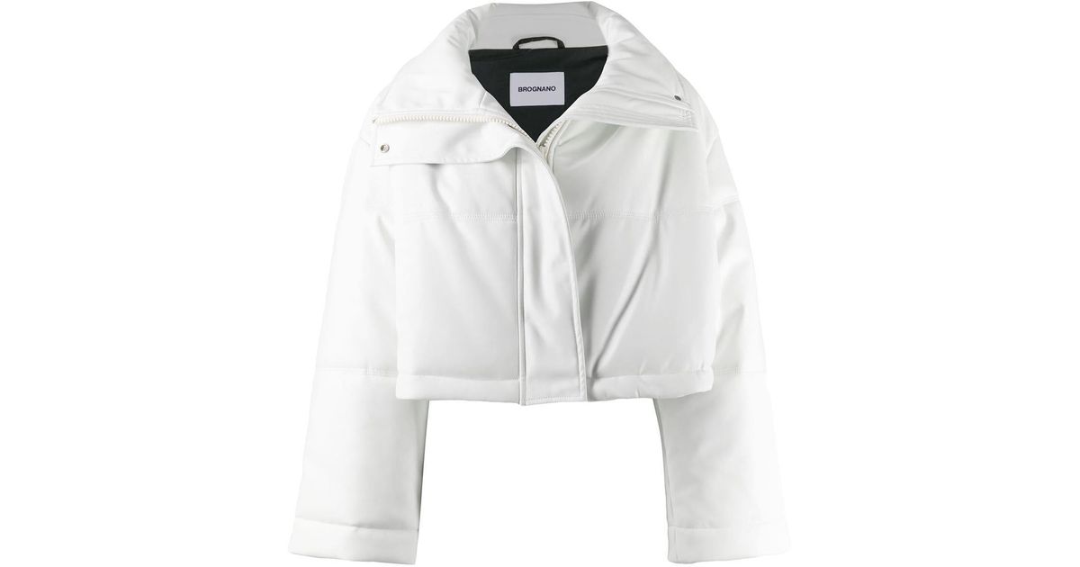 white cropped coat