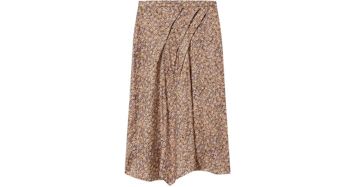 Isabel Marant Draped Midi Skirt in Brown | Lyst