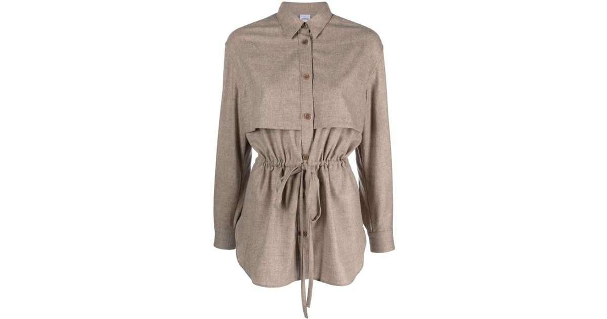 ASPESI drawstring-waist long-sleeve shirt - Neutrals