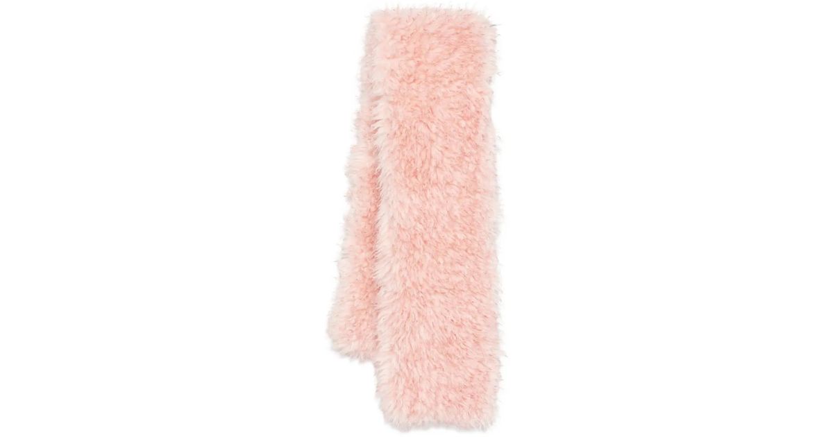 Ganni Faux-Fur Scarf in Pink | Lyst UK