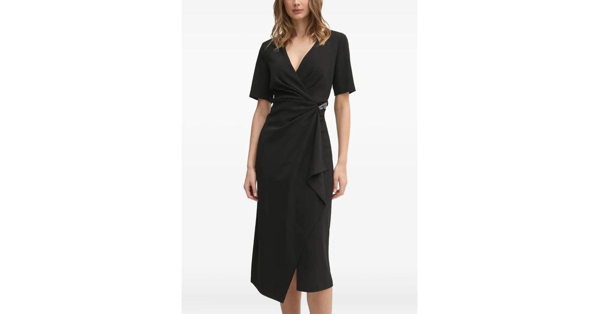 black satin midi dress Jacquard Helena Lace Wedding Dress Color:Black and White 20 Stunning Black Tie