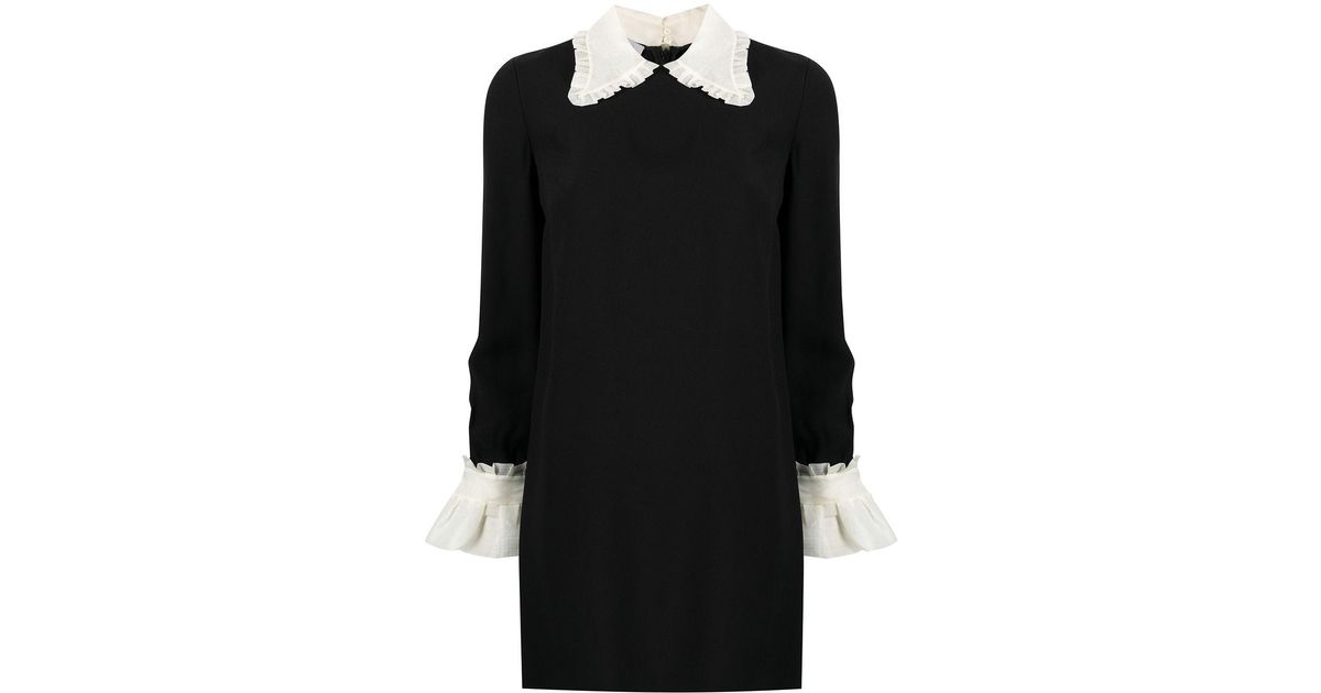Black dress white collar peter pan hot sale