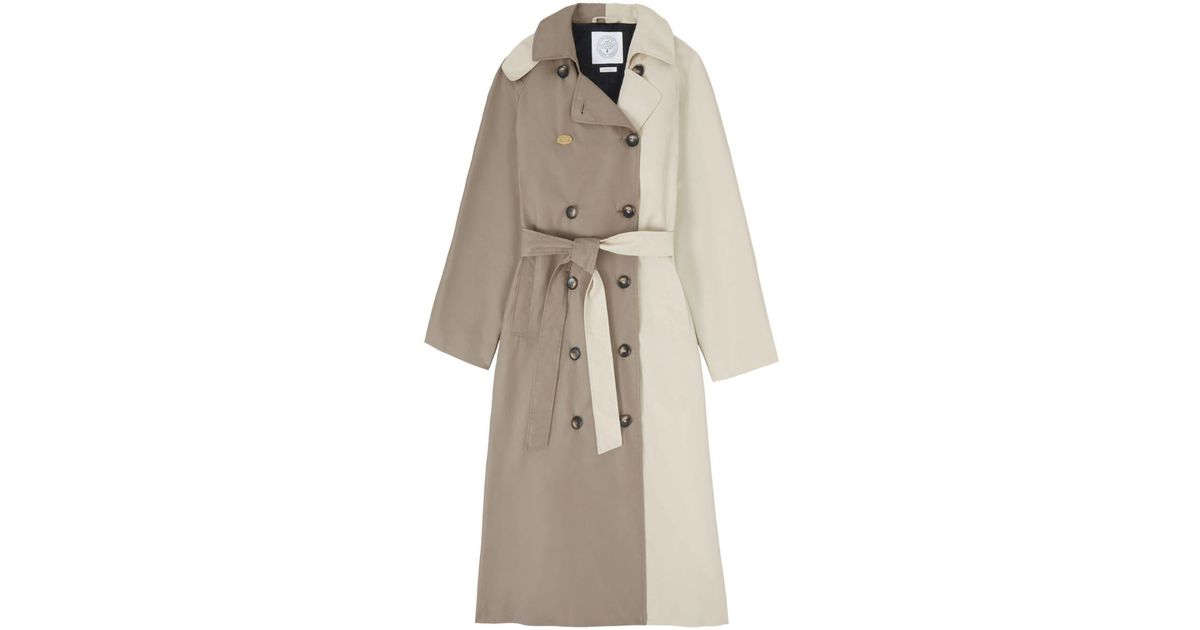Axel Arigato X Mulberry Colour-block Trench Coat in Natural | Lyst