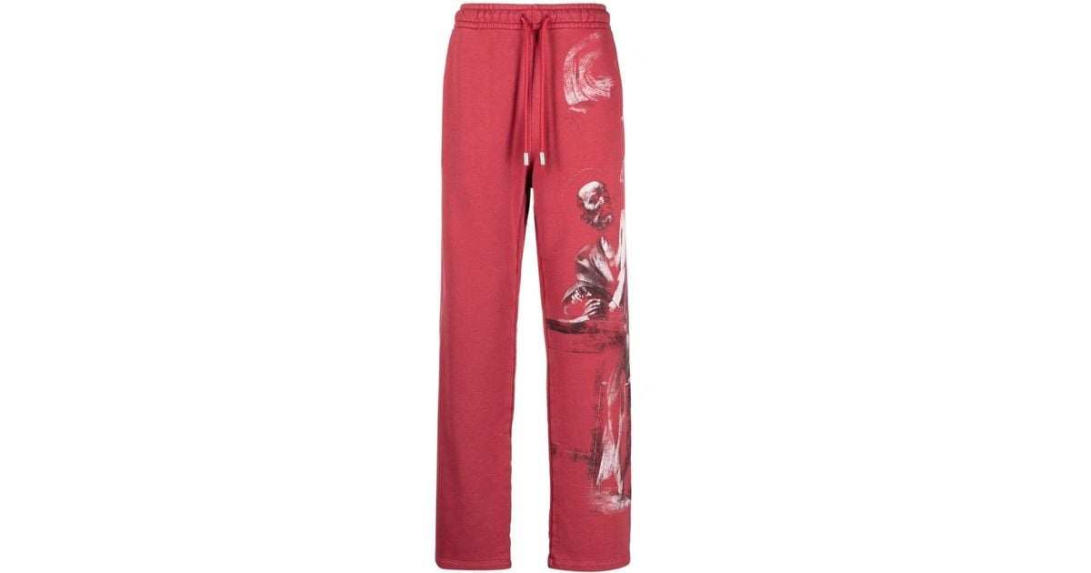 Off white red track pants 2025