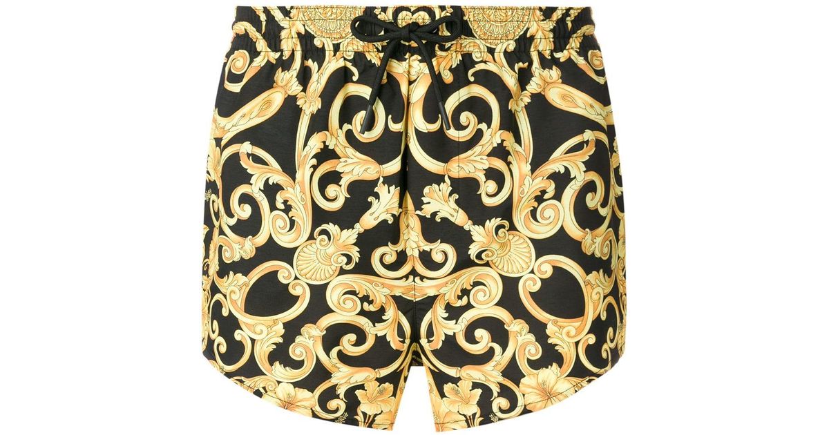 versace print swim trunks