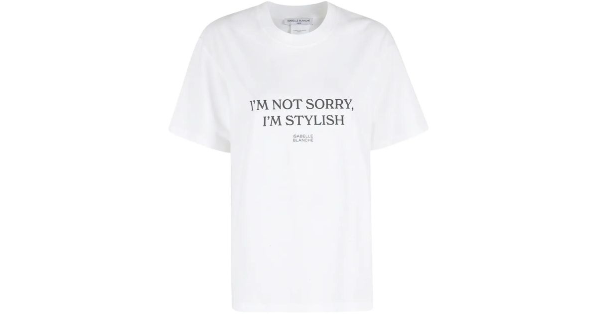 Isabelle Rude Shirt Isabelle Blanche Slogan-Print T-Shirt in White | Lyst