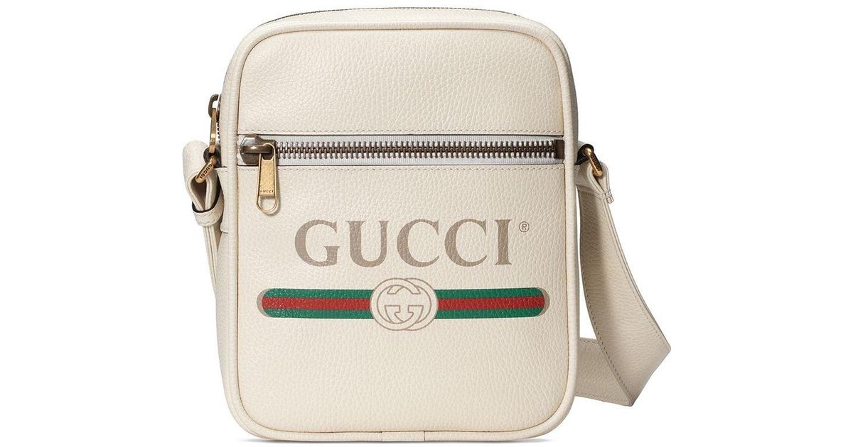Gucci Print Messenger Bag in White for Men Lyst