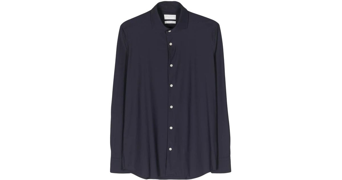 Dell'Oglio Classic-Collar Buttoned Shirt in Blue for Men | Lyst