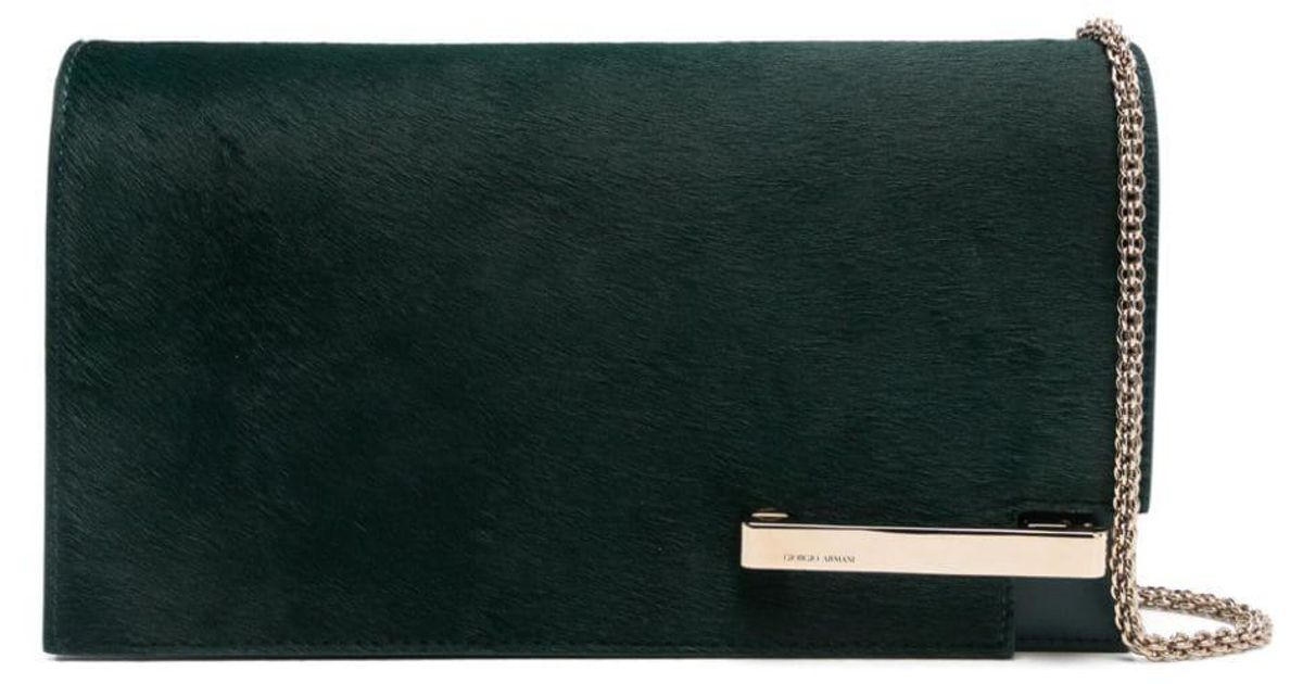 Armani BrushedFinish Clutch in Green Lyst UK