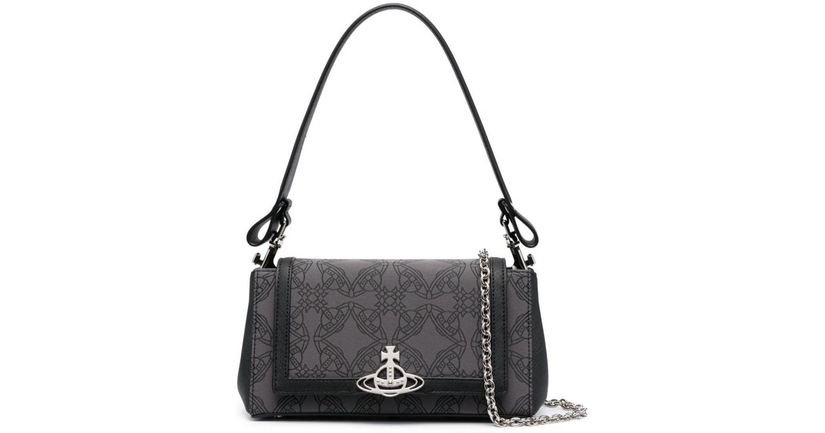 Vivienne Westwood Hazel Orb Print Shoulder Bag in Black Lyst