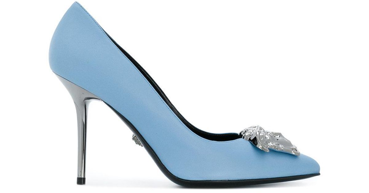 blue versace heels