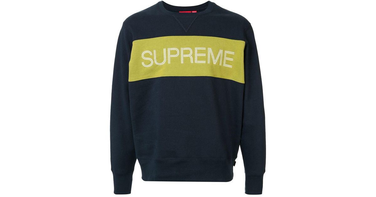 supreme zig zag stitch panel crewneck