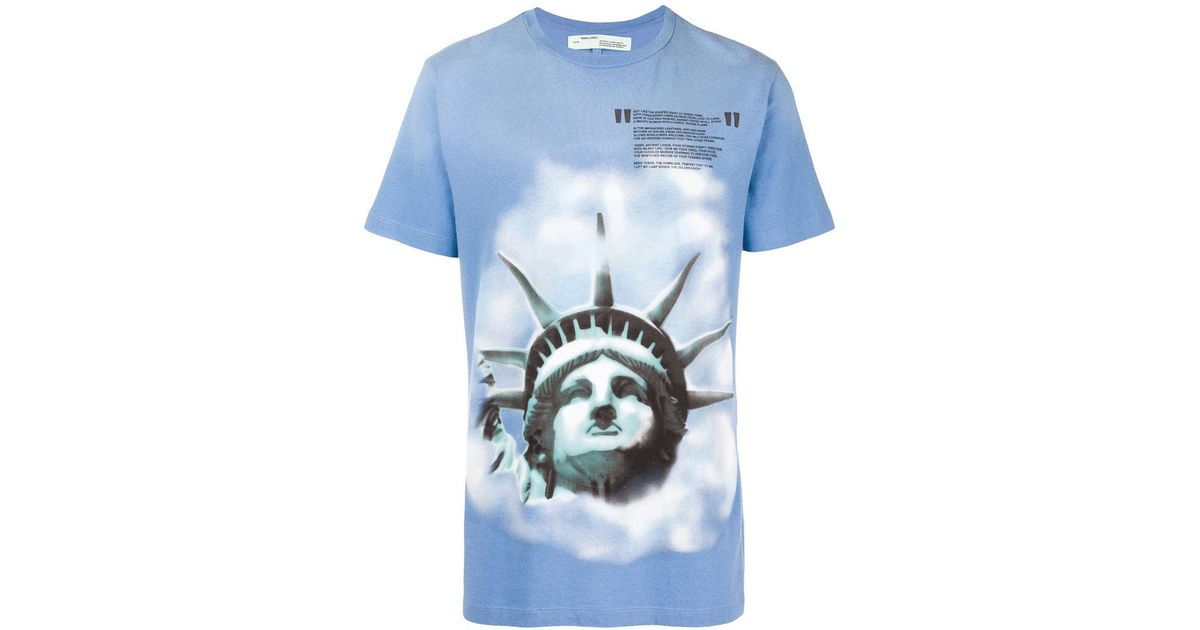 Off-White c/o Virgil Abloh Statue Of Liberty Print T-shirt in Blue for Men  | Lyst