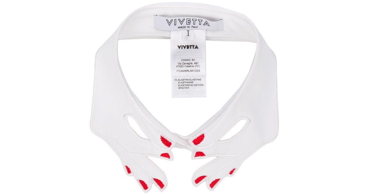 Vivetta Cotton Cernia Embroidered Hand Collar in White - Lyst