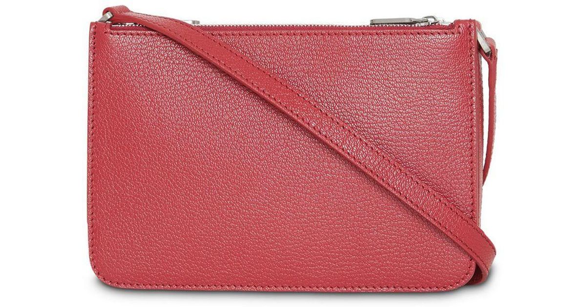 burberry triple zip grainy leather crossbody bag