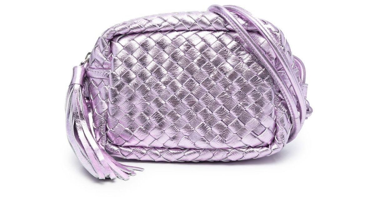 P.A.R.O.S.H. Woven Leather Crossbody Bag in Purple | Lyst