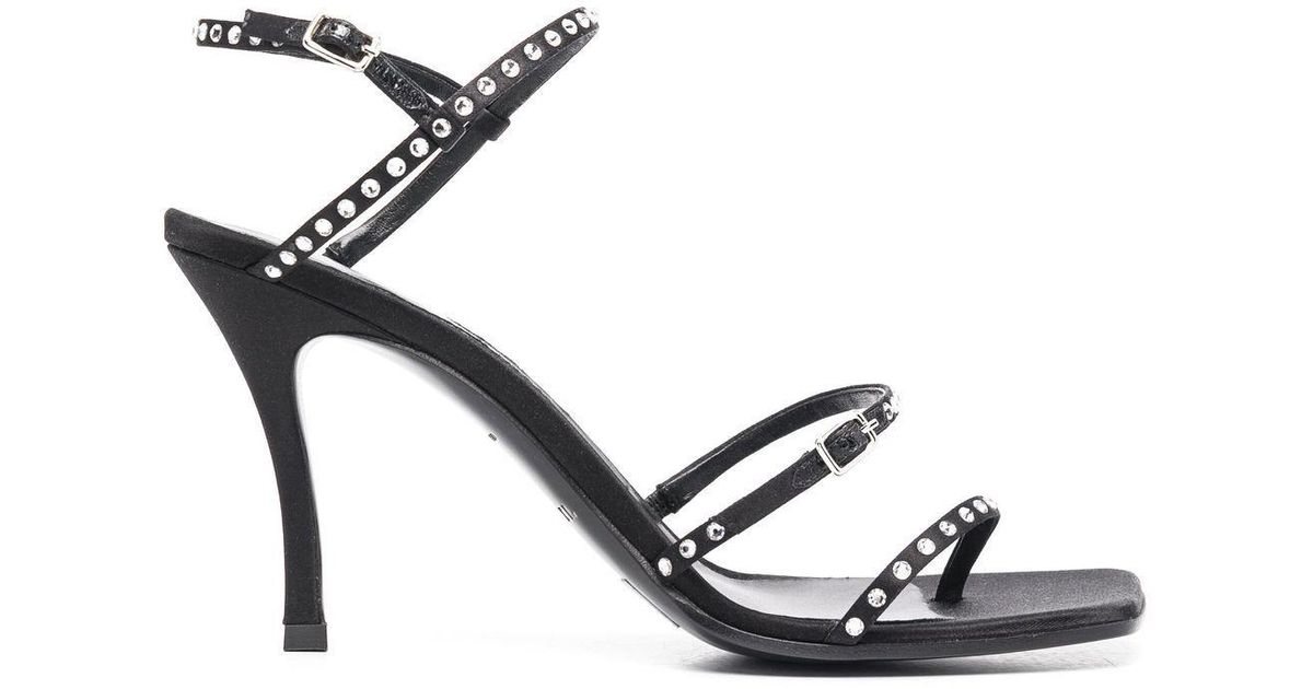 DIESEL Crystalembellished Highheel Sandals in Black Lyst UK