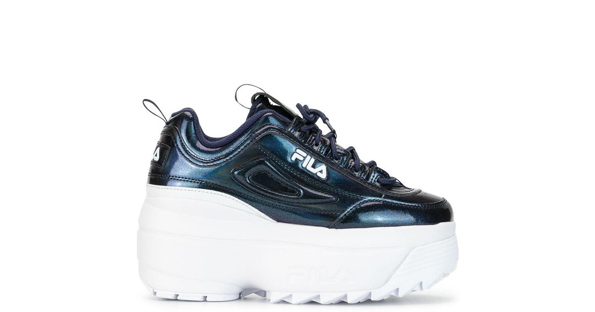Fila Galactic Gaze Wedge Sneakers in Blue | Lyst