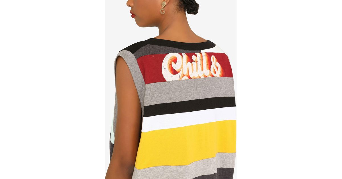 Dolce & Gabbana Cotton Mix-print Tank Top - Lyst