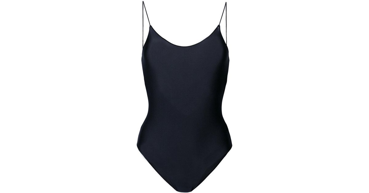black spaghetti strap swimsuit