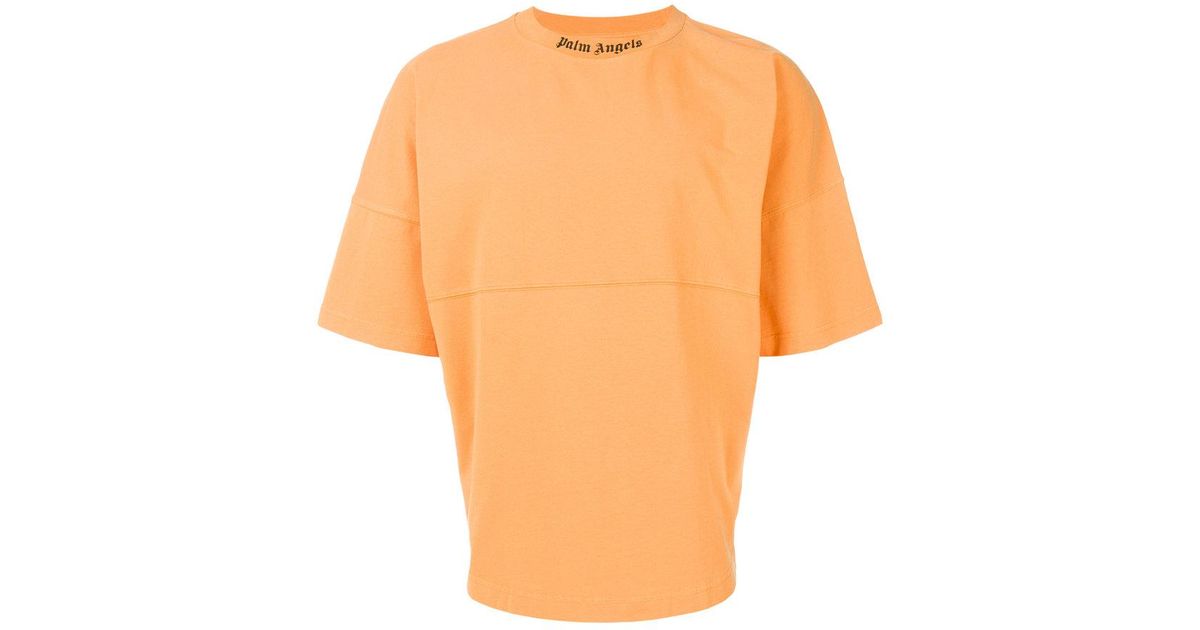 Palm Angels Cotton Logo T-shirt in Yellow & Orange (Orange) for 