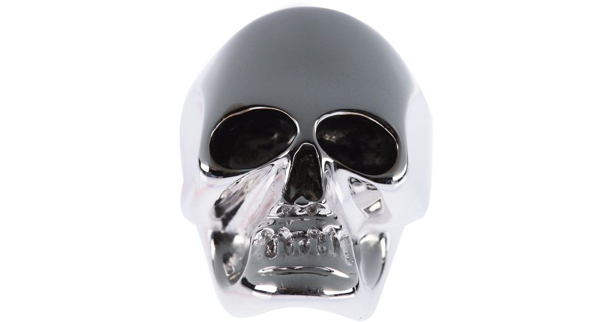 Gavello Gold Skull Ring in Metallic for 