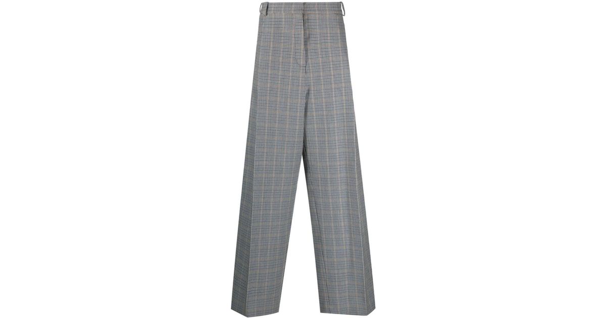 BOTTER Houndstooth Wide-leg Trousers in Gray for Men | Lyst