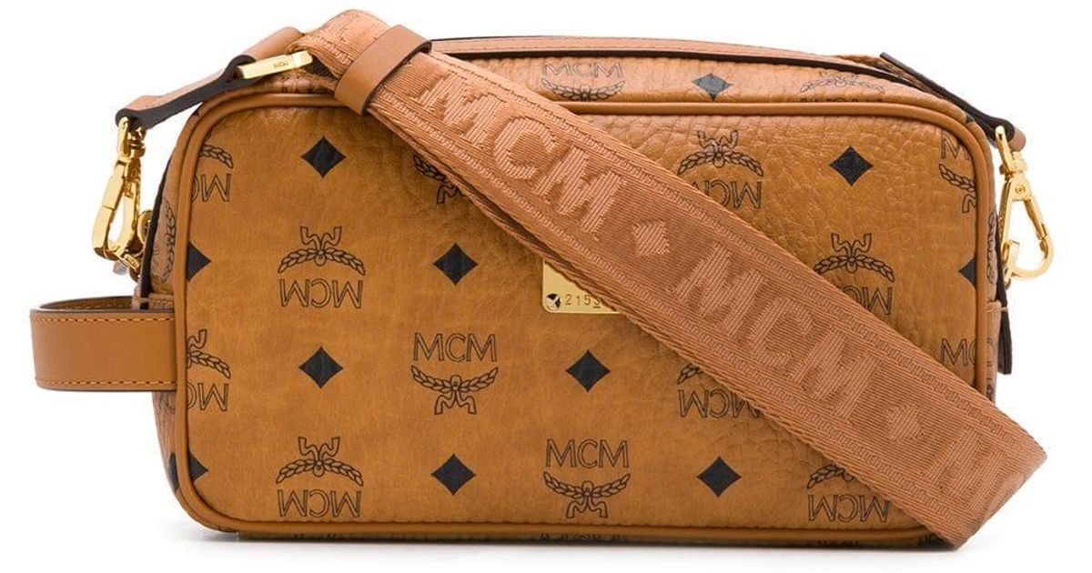 MCM Logo Print Crossbody Bag in Brown Lyst