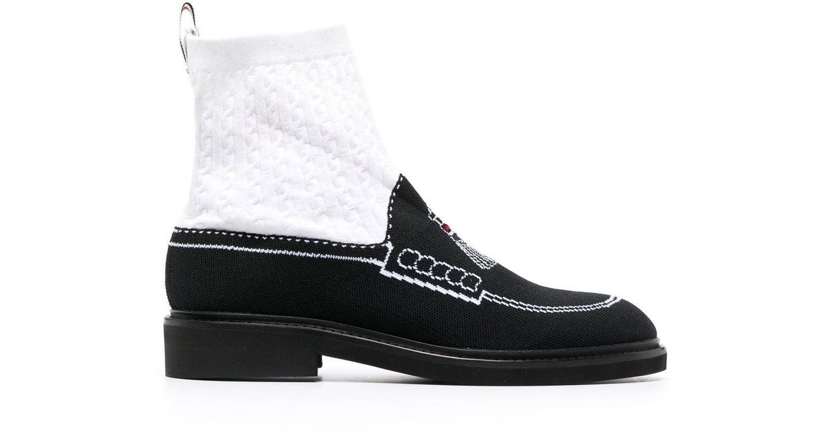 Thom Browne Tassel Loafer Sock Boots in Black Lyst