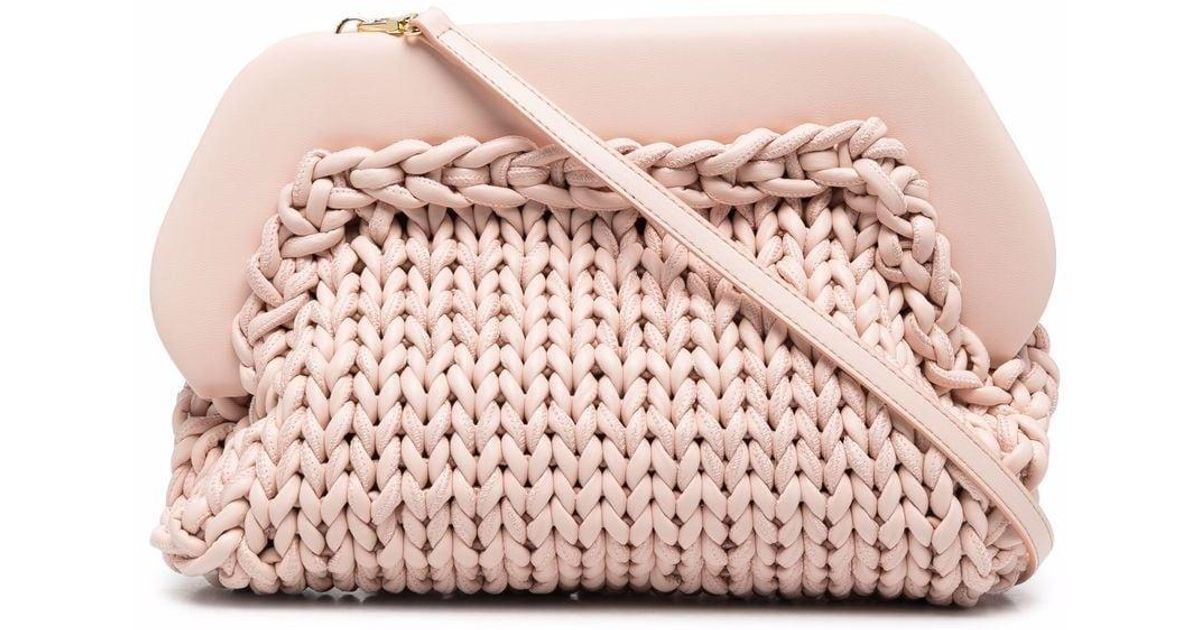 THEMOIRÈ Bios Woven Clutch Bag in Pink | Lyst Canada