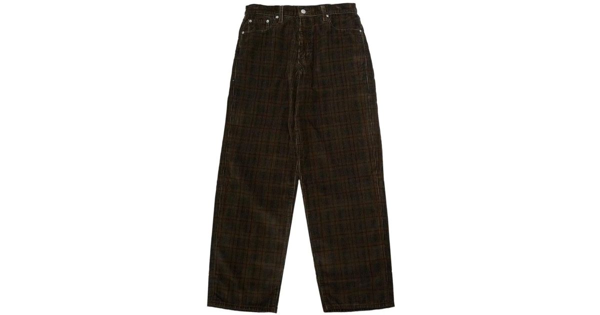 Levi's 578 Baggy Plaid Corduroy Trousers in White for Men | Lyst