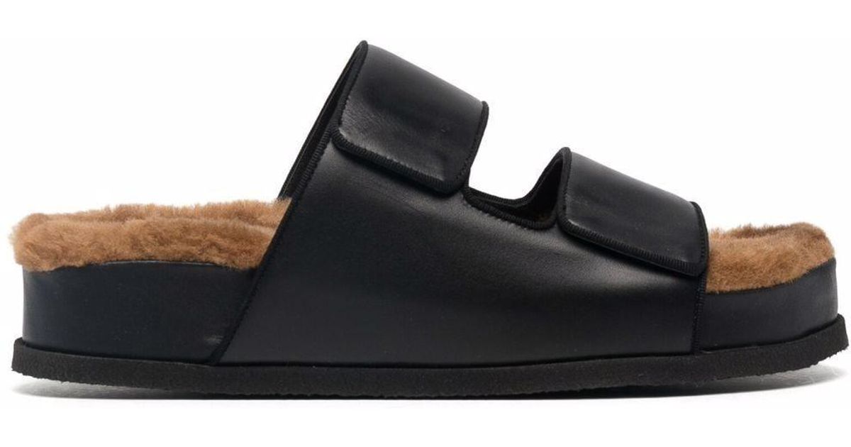 neous dombai shearling lined leather slides
