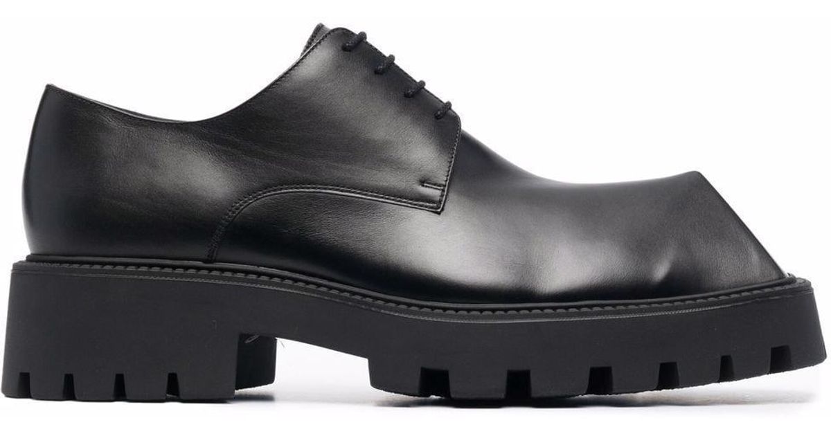 Balenciaga Leather Rhino Derby Shoes in Black for Men | Lyst