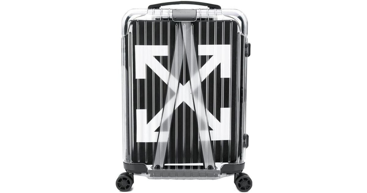 Off white luggage transparent sale