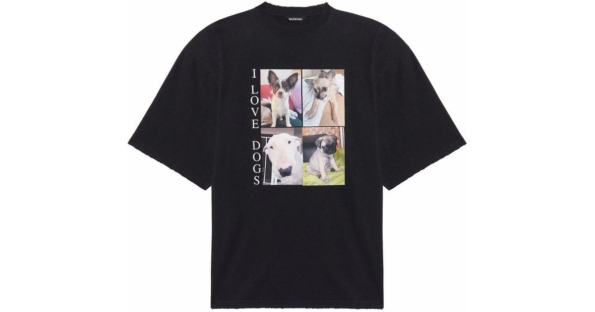 Balenciaga T-Shirt mit Katzen-Print in Schwarz für Herren | Lyst DE