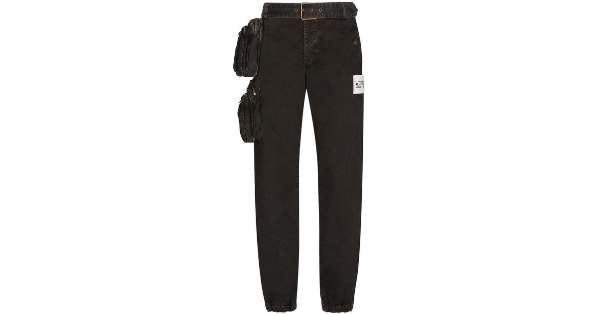 Dolce & Gabbana Elasticatedankles Cargo Pants in Black for Men Lyst