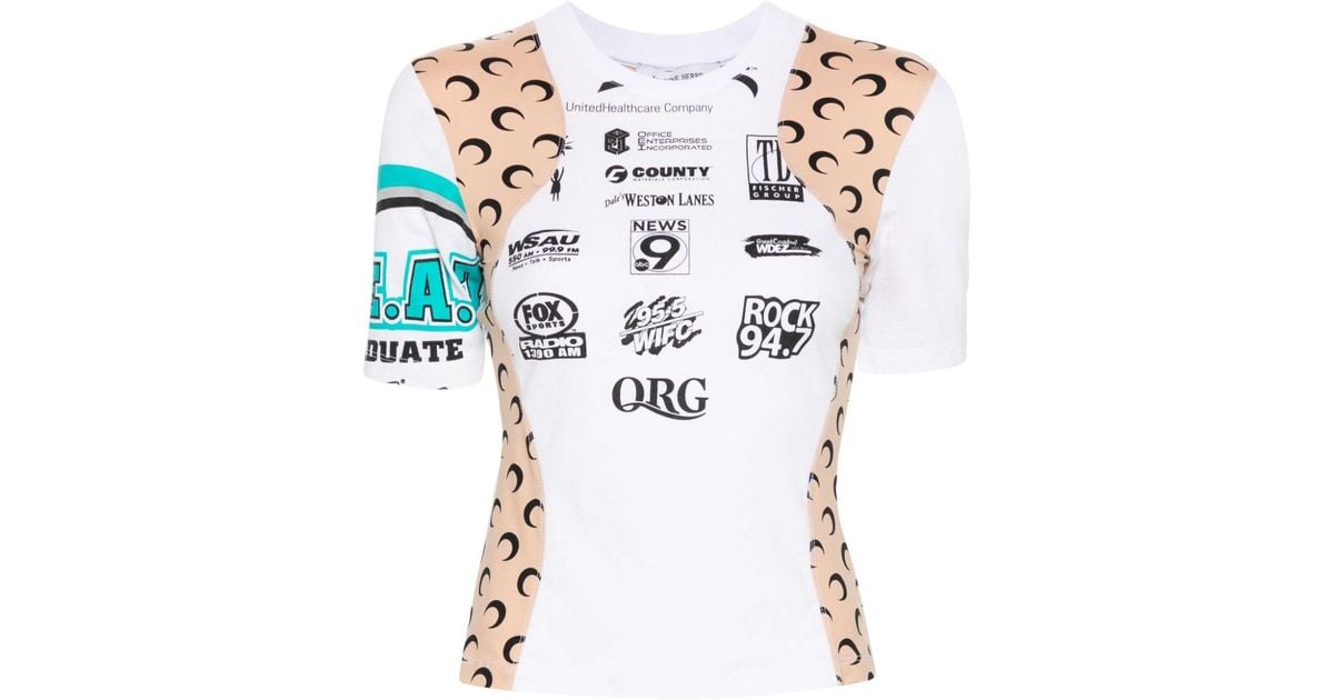 Marine Serre Regenerated Mix-print T-shirt in White | Lyst Marine Serre Regenerated Mix-print T-shirt in White | Lyst