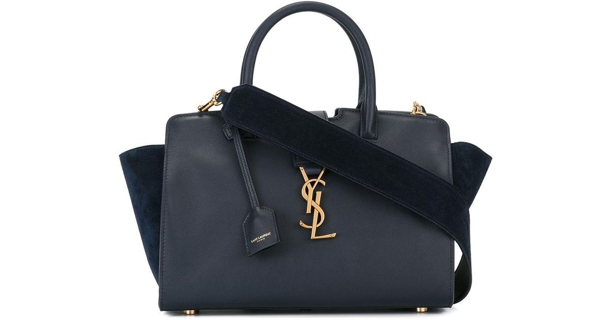 Saint Laurent Handbag Shoulder Bag Baby Cabas Leather Black Gold Women's