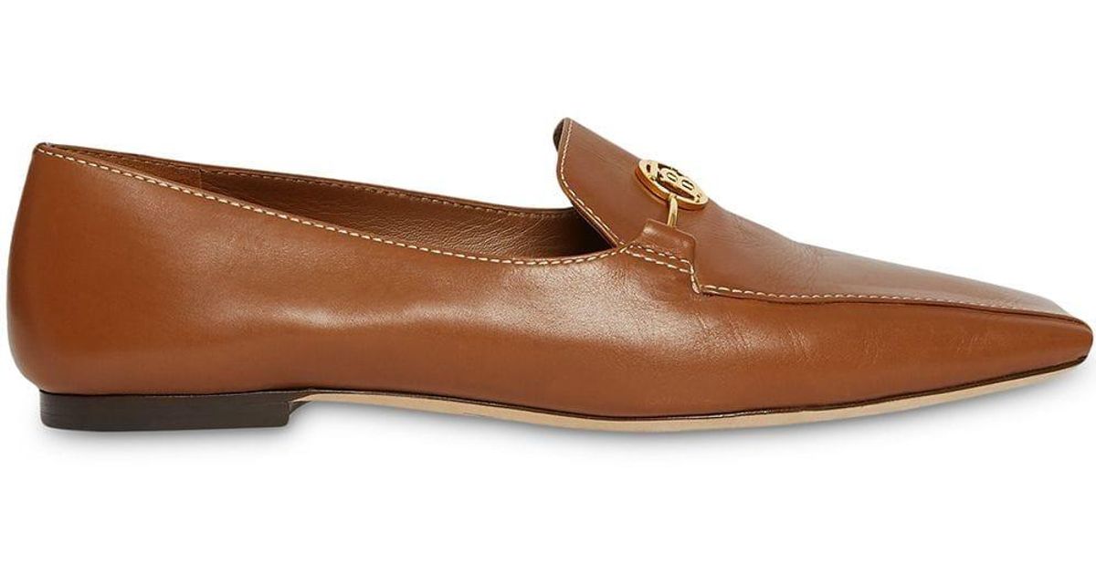 burberry monogram motif leather loafers