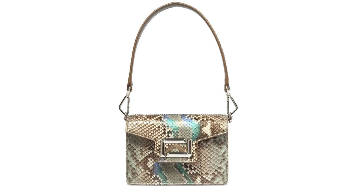 Jewel Python Lancel Mini Amgele Python Jewel Signature Flap Cross Body Bag in White ...